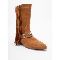 Western-Stiefel aus Wildleder mit Fransen