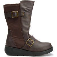 Wadenhohe Moto-Stiefel mit Schnallen
