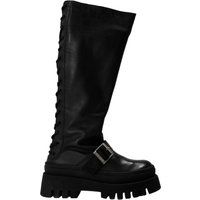 Kniehohe Schnürstiefel mit Plateausohle