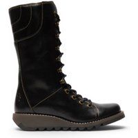 Geschnürte Lederstiefel in Wadenhöhe