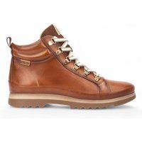 Schnürstiefeletten aus Leder mit Reißverschluss