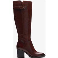 Kniehohe Lederstiefel mit Schnalle