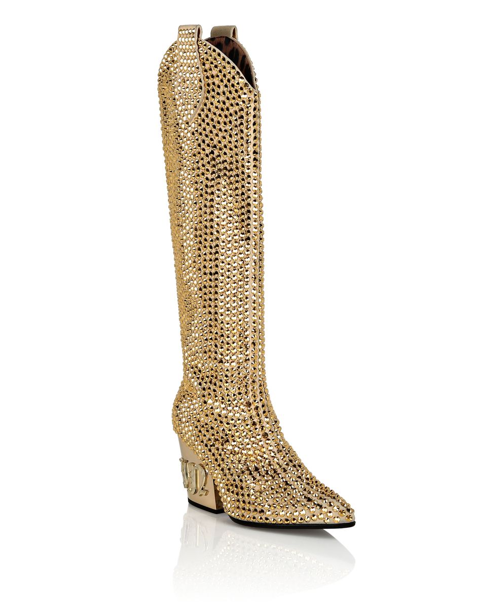 Glamouröse strassbesetzte Western-Stiefel