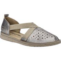 Perforierte Metallic-Halbschuhe mit Gummizug