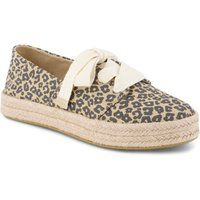 Espadrilles mit Leopardenmuster und Plateausohle