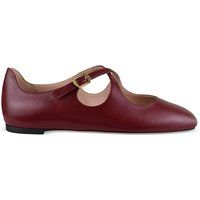 Leder-Ballerinas mit Kreuzriemen
