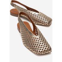 Laser-Cut Slingback-Flats in Metallic-Optik