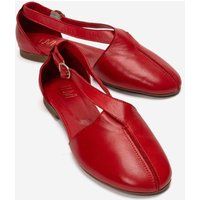 Minimalistische Leder-Ballerinas mit Knöchelriemen
