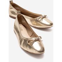 Elegante Metallic-Ballerinas mit Schleife