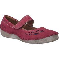 Leder-Mary-Janes mit Lasercut-Muster