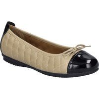 Gesteppte zweifarbige Leder-Ballerinas