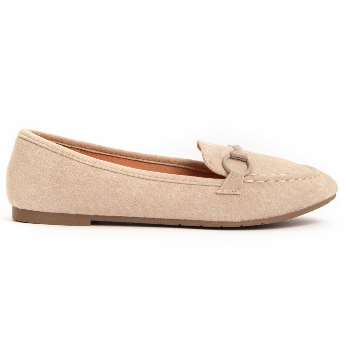 Flache Slipper aus veganem Wildleder