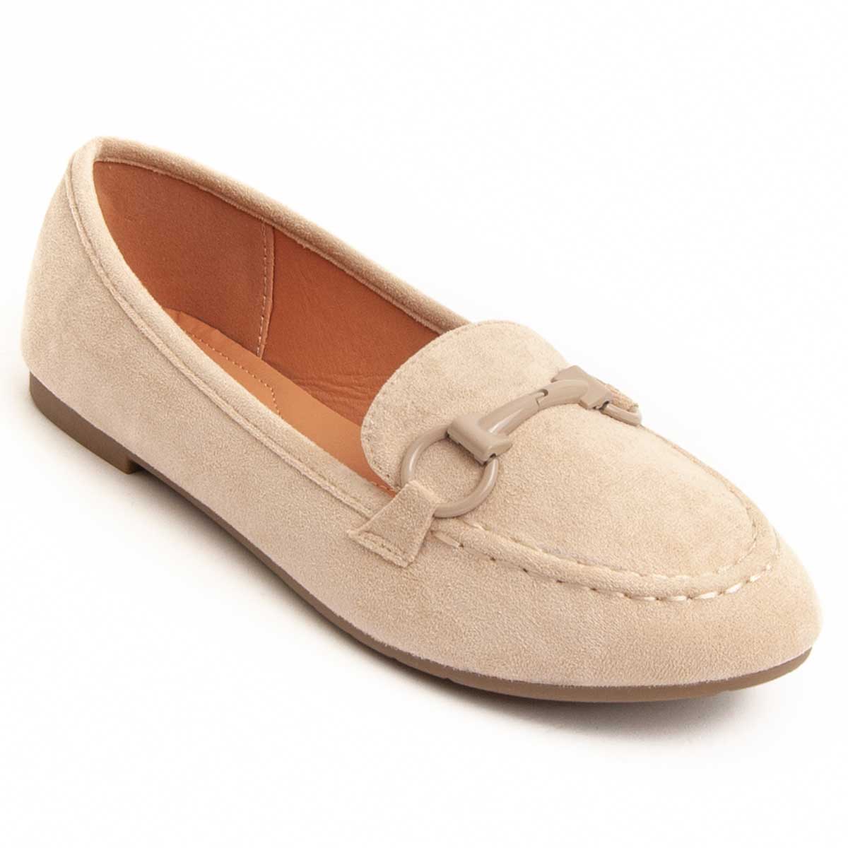 Flache Slipper aus veganem Wildleder