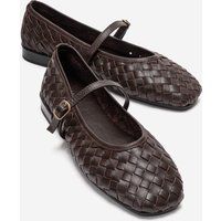 Geflochtene Mary-Jane-Ballerinas aus Leder