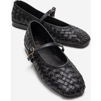 Geflochtene Leder Mary Jane Ballerinas