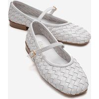 Geflochtene Leder Mary-Jane Ballerinas