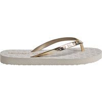 Zehentrenner mit Logo-Print und Metallic-Riemen