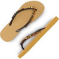 Verzierte Flip-Flops mit Kristallbesatz