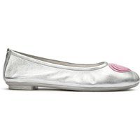 Metallic-Ballerinas mit Herz-Applikation