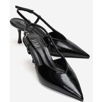 Minimalistische Spitze Slingback-Pumps Lackleder