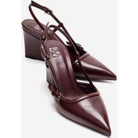 Spitze Keilabsatz-Slingback-Pumps