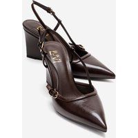 Elegante spitze Keilabsatz Slingback-Pumps