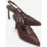 Slingback-Stilettos mit Mesh-Einsätzen