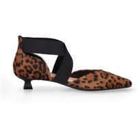 Leopard-Pumps mit Kitten-Heel