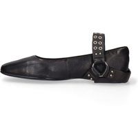 Leder-Ballerinas mit Nietengeschirr