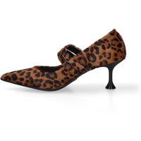 Spitze Mary Janes mit Leopardenmuster