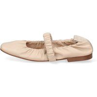 Geraffte Mary-Jane-Ballerinas aus Leder