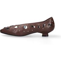 Leder-Kitten-Heels mit Nietenbesatz