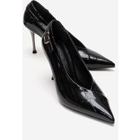 Stiletto-Pumps mit Schnalle und Spitze