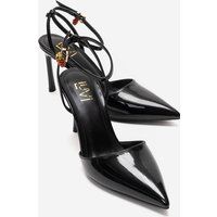 Spitze Lackpumps mit Knöchelriemen