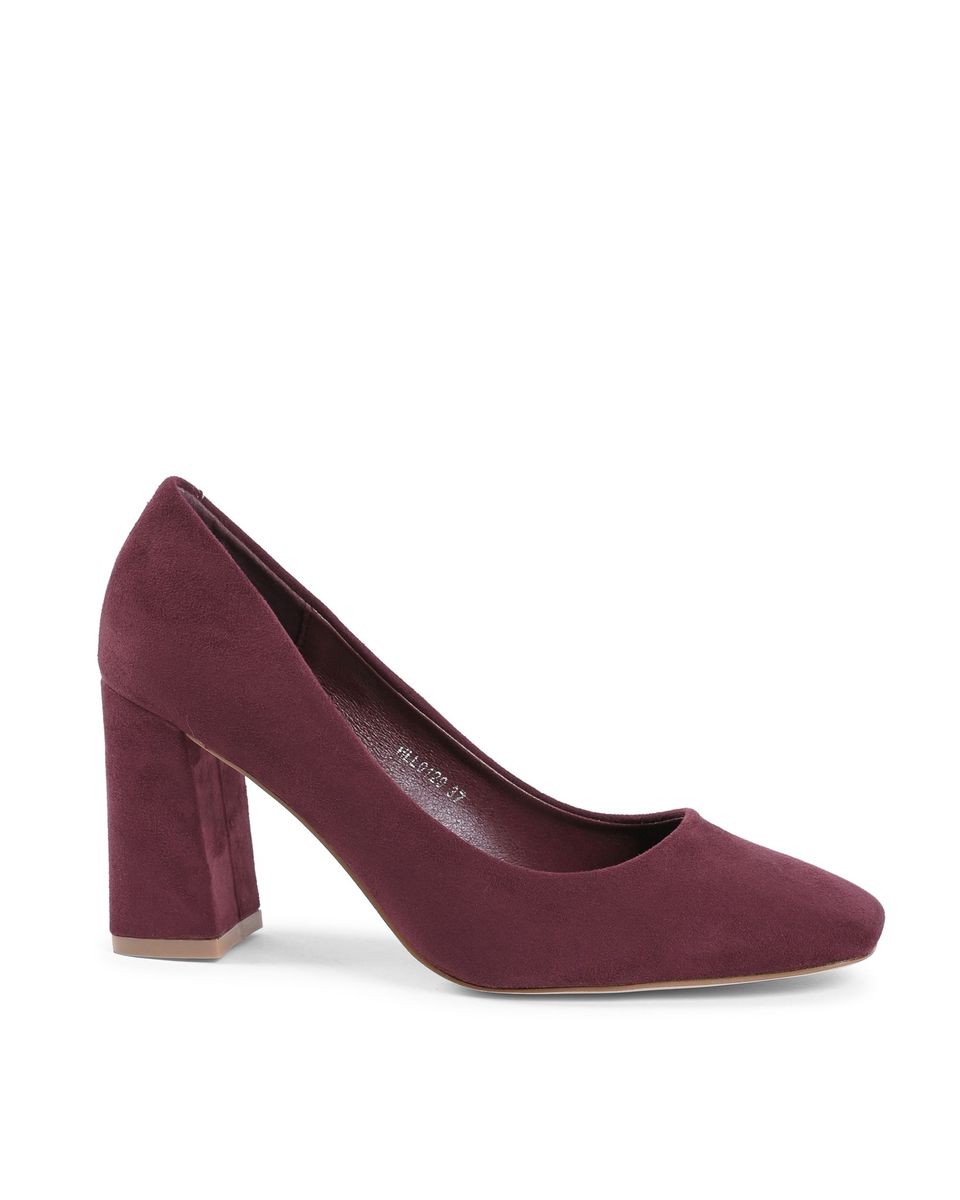 Pumps mit Blockabsatz und Karree-Spitze