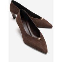 Kitten-Heels mit spitzer Zehenpartie aus Wildleder