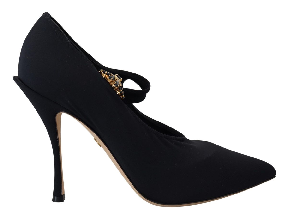 Mary Jane Pumps mit Kristallverzierung