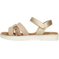 Sandalen mit Leopardenmuster und Metallic-Riemen