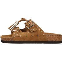 Verzierte Wildleder-Sandalen mit Schnallen