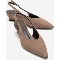 Spitze Slingback-Pumps aus Wildleder