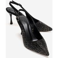 Funkelnde Slingback-Stilettos mit Kristallbesatz