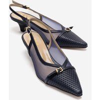 Elegante Slingback-Kitten-Heels mit Mesh