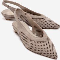 Elegante Slingback-Pumps aus Lasercut-Wildleder