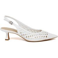 Geflochtene Slingpumps mit spitzer Kappe