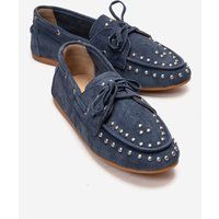 Wildleder-Slipper mit Nieten