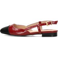 Zweifarbige Slingback-Ballerinas mit Kappe