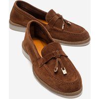 Elegante Suede-Loafer mit Schloss-Detail