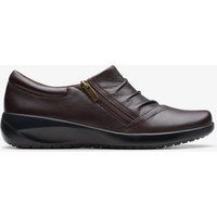 Leder-Loafer mit Reißverschluss und Raffung