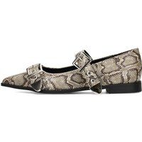 Spitze Loafer mit Schlangenmuster-Schnallen