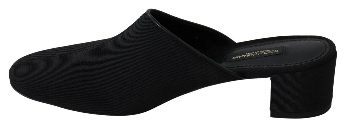 Minimalistische Grograin-Mules mit Blockabsatz